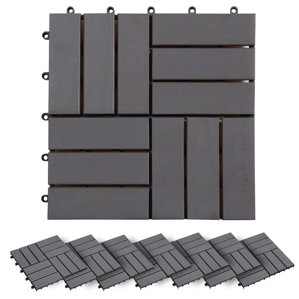 VidaXL Faszegély járólap 30 db Szürke 30 x 30 cm Akácfa
