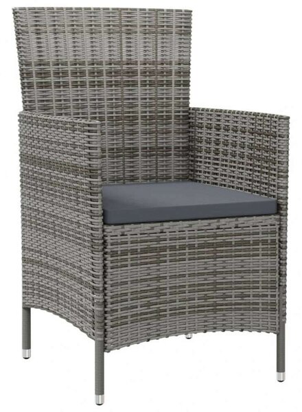Polyrattan Kültéri Étkezőgarnitúra - 7 részes - Szürke