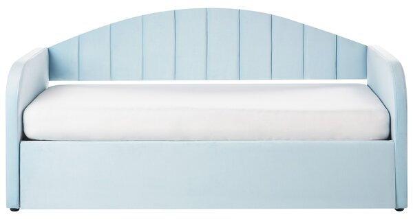 Kihúzható heverő Bársony EYBURIE 90 x 200 cm Világoskék