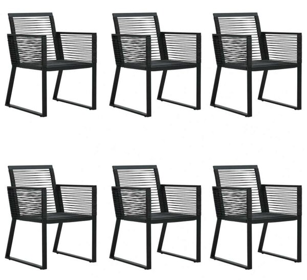 7 részes fekete pvc rattan kerti étkezőgarnitúra