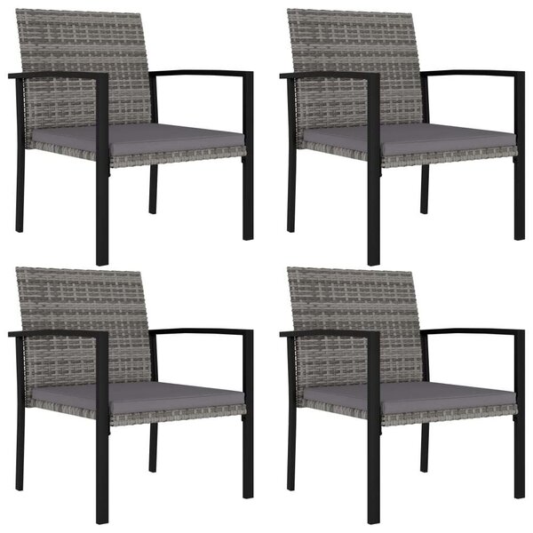 Polyrattan Kerti Étkezőgarnitúra - 5 részes - Szürke