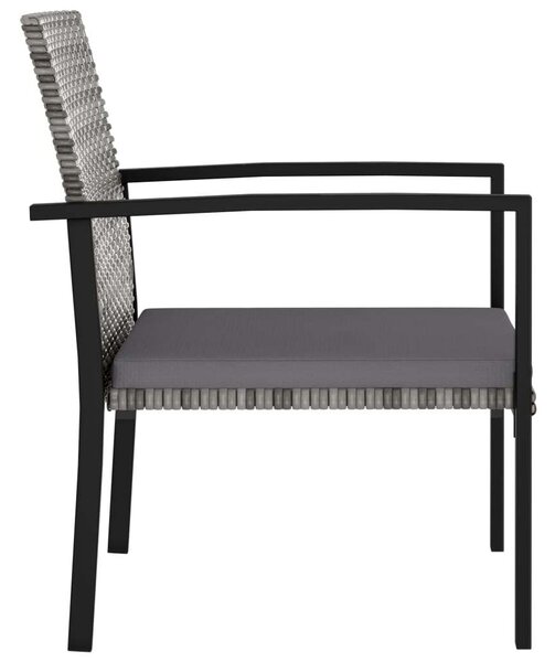 Polyrattan Kerti Étkezőgarnitúra - 5 részes - Szürke