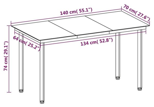 7 részes polyrattan és üveg kerti étkezőgarnitúra párnákkal
