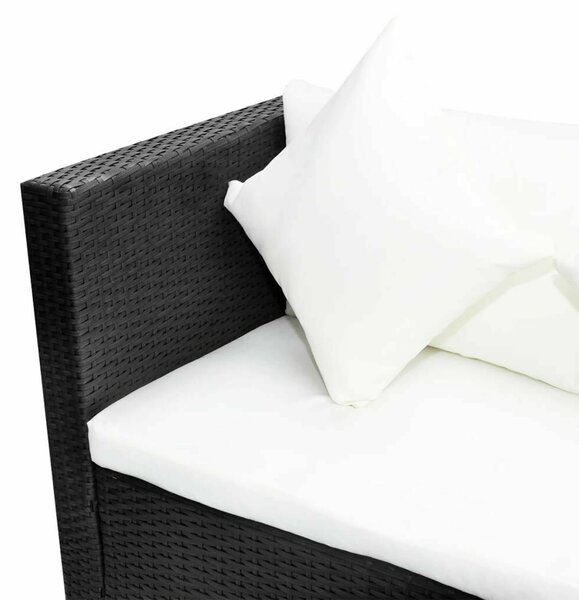 VidaXL Kerti Ülőgarnitúra - 4 részes - Fekete Polyrattan