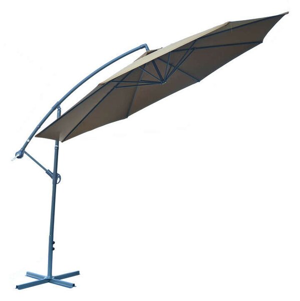 ROJAPLAST 8080 függő napernyő, hajtókarral - barna - ø 350 cm ()