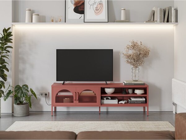 Téglavörös TV-állvány 160x50 cm Diora – Marckeric
