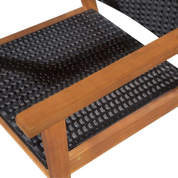5 részes Kültéri Polyrattan Étkezőgarnitúra - Fekete-Barna