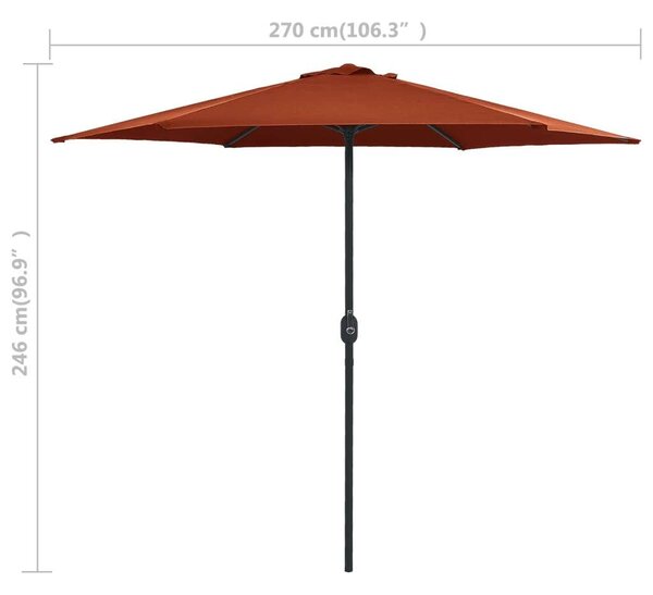 VidaXL Terrakotta Napernyő - 270 cm