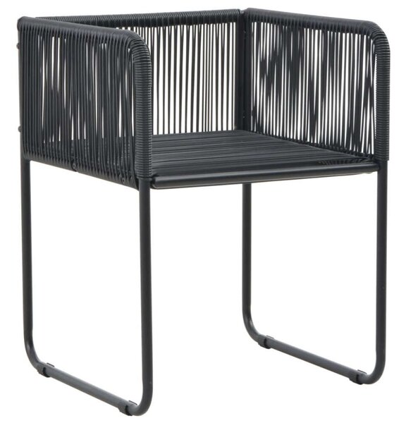 VidaXL 3 részes fekete PVC rattan kerti étkezőgarnitúra