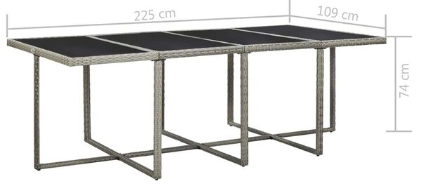 VidaXL 13 részes bézs polyrattan kültéri étkezőszett párnákkal