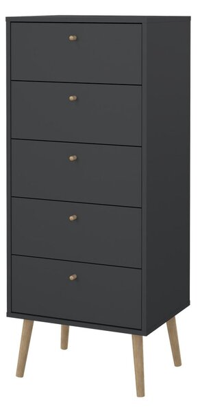 Antracitszürke magas komód 50x120 cm Bodo – Tvilum