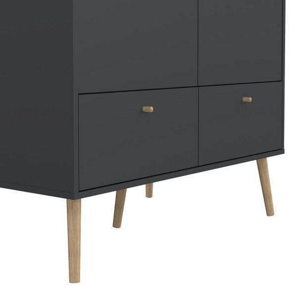 Antracitszürke ruhásszekrény 99x200 cm Bodo – Tvilum