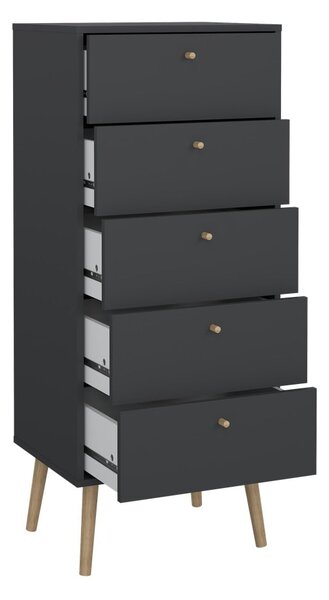 Antracitszürke magas komód 50x120 cm Bodo – Tvilum