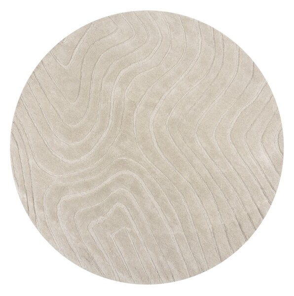 Krémszínű kézi szövésű gyapjú kerek szőnyeg ø 160 cm Mesmerise Natural – Flair Rugs