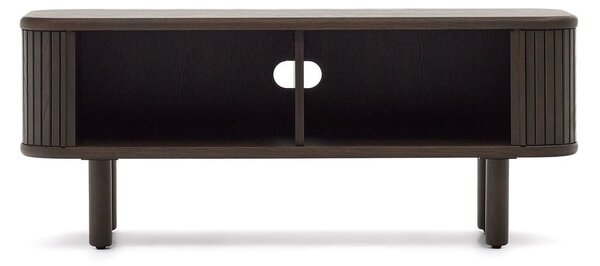 Sötétbarna TV-állvány kőrisfa dekorral 120x50 cm Mailen – Kave Home