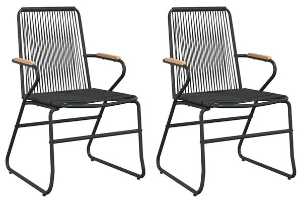 3 részes fekete PVC rattan kerti étkezőgarnitúra
