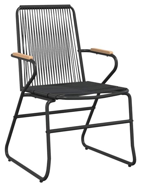 3 részes fekete PVC rattan kerti étkezőgarnitúra