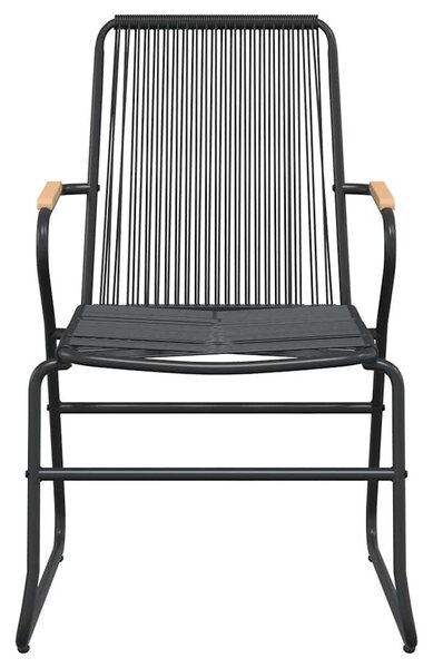 3 részes fekete PVC rattan kerti étkezőgarnitúra