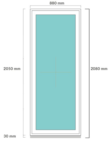 DANUSA WDS BASIC 90x210 cm, fix műanyag ablak