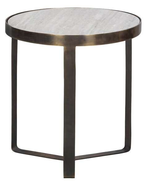 Black Friday - Kerek tárolóasztal márvány dekoros asztallappal 38x38 cm Winne – BePureHome