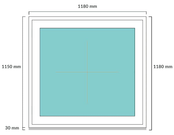 DANUSA WDS BASIC 120x120 cm, fix műanyag ablak
