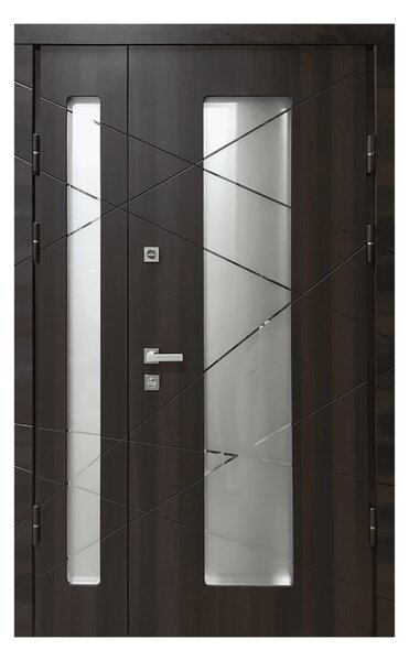 SHIELD Glass Bianco Kültéri acél bejárati ajtó, MDF borítással