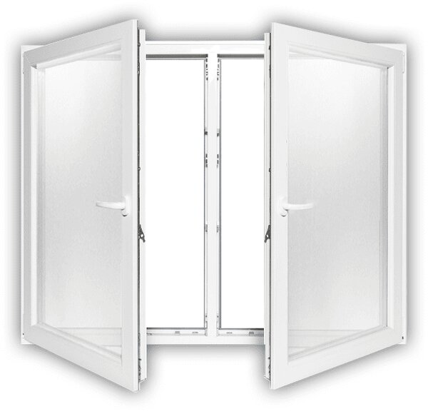 DANUSA WDS BASIC 150x150 cm, kétszárnyú műanyag ablak, bukó-nyíló