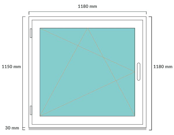 DANUSA WDS BASIC 120x120 cm, egyszárnyú műanyag ablak, bukó-nyíló