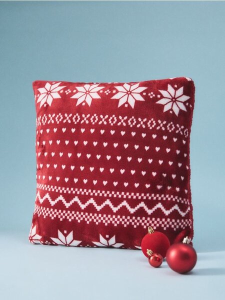 Sinsay - Karácsonyi díszpárna skandináv mintával - piros