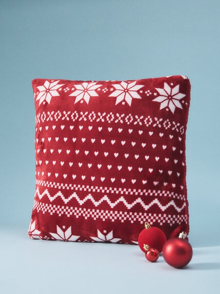 Sinsay - Karácsonyi díszpárna skandináv mintával - piros