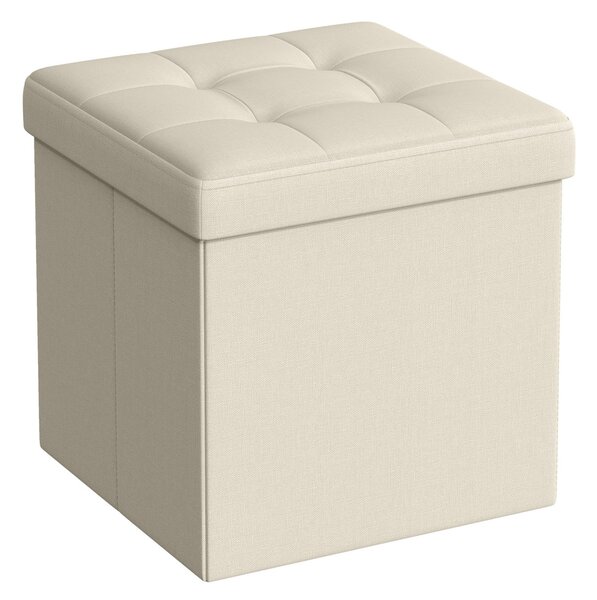 OTTOMAN puff tárolóval 30x30 cm, krémszínű