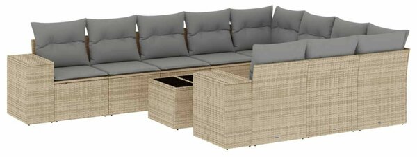 VidaXL Polyrattan Kerti Ülőgarnitúra - 11 részes - Bézs