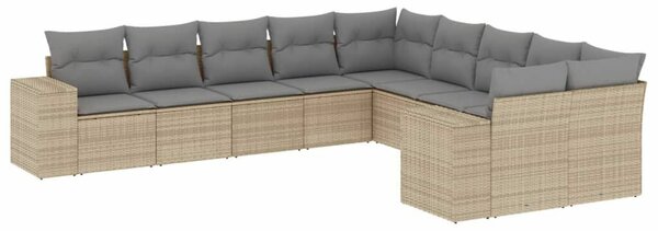 VidaXL Polyrattan Kerti Ülőgarnitúra - Bézs - 10 részes