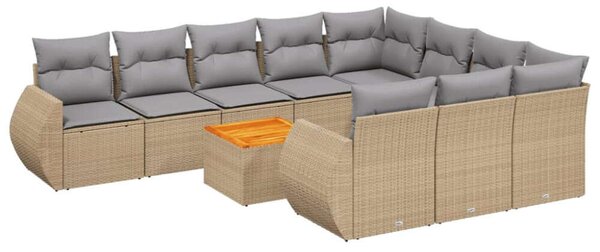 VidaXL Polyrattan Kerti Ülőgarnitúra - 11 részes - Bézs