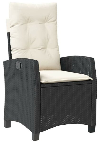 VidaXL 7 Részes Kerti Étkezőgarnitúra - Fekete Polyrattan