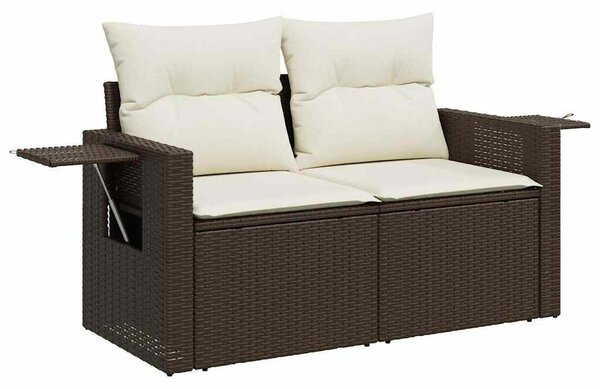 VidaXL 6 részes barna polyrattan kerti ülőgarnitúra párnával