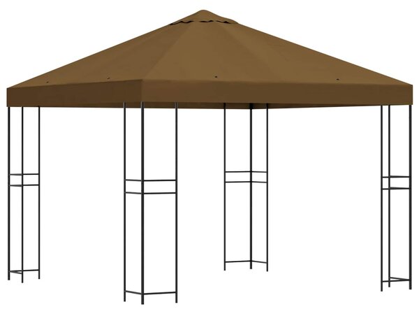 VidaXL Pavilon 3 x 3 m Tópszínű Poliészter és acél 190 gsm