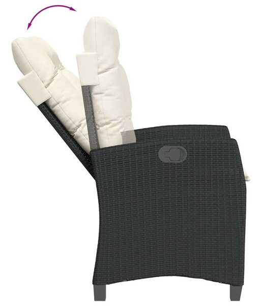 VidaXL 7 Részes Kerti Étkezőgarnitúra - Fekete Polyrattan