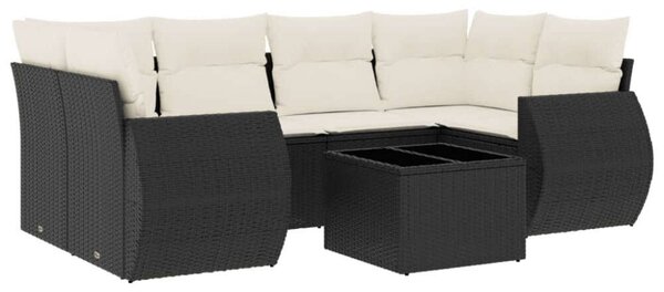 VidaXL Polyrattan Kerti Ülőgarnitúra - 7 részes - Fekete