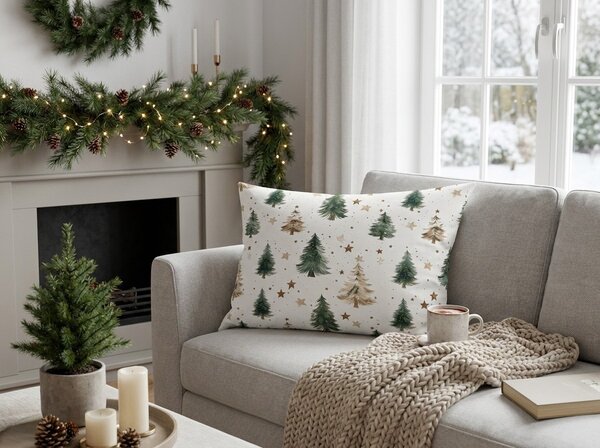 Pamut párnahuzat CHRISTMAS FOREST 50x70 cm, színes