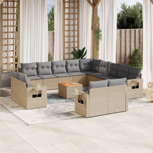 VidaXL Polyrattan Kerti Ülőgarnitúra - 14 részes
