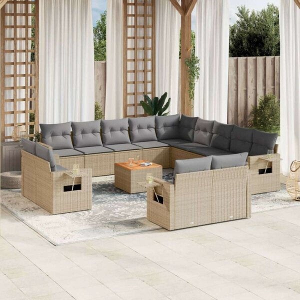 VidaXL Polyrattan Kerti Ülőgarnitúra - 14 részes