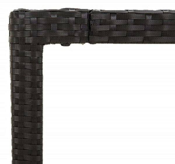 Polyrattan Kerti Étkezőgarnitúra - 5 részes - Fekete