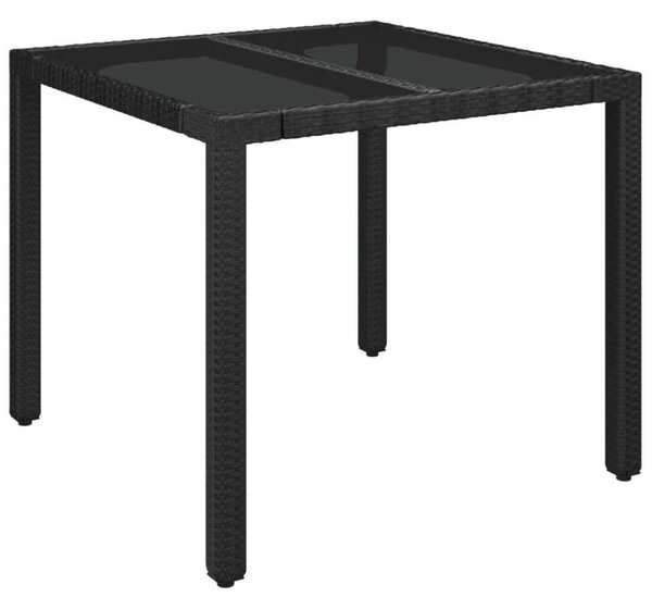 Polyrattan Kerti Étkezőgarnitúra - 5 részes - Fekete