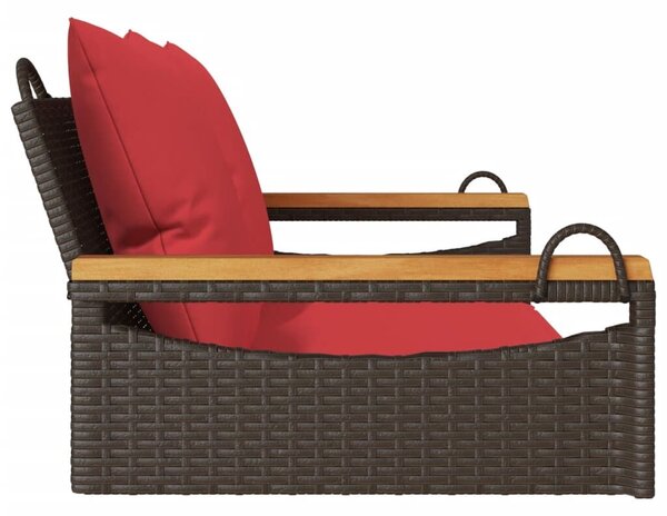 VidaXL barna polyrattan hintapad párnákkal 109 x 62 x 40 cm