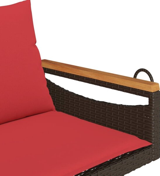 VidaXL barna polyrattan hintapad párnákkal 109 x 62 x 40 cm