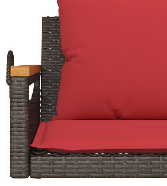 VidaXL barna polyrattan hintapad párnákkal 109 x 62 x 40 cm
