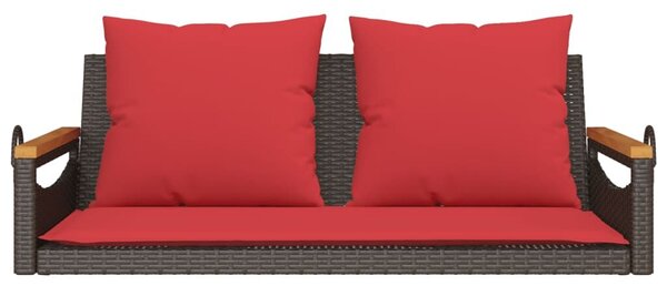 VidaXL barna polyrattan hintapad párnákkal 109 x 62 x 40 cm