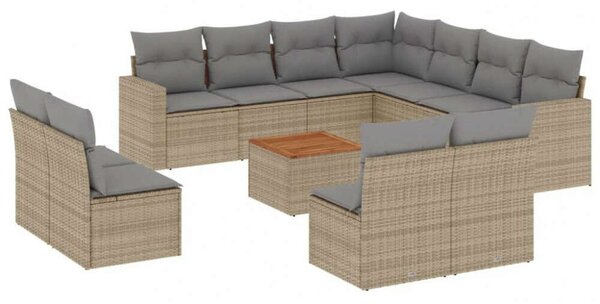 VidaXL Polyrattan Kerti Ülőgarnitúra - 12 részes - Bézs