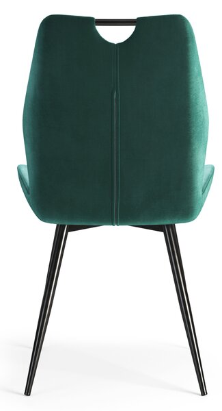 MAZZONI EXPORT ARNO Zöld (Bluvel 78 szövet) - MODERN KÁRPITOZOTT ÉTKEZŐSZÉK NAPPALIBA/ÉTKEZŐBE VELVET FOGANTYÚVAL